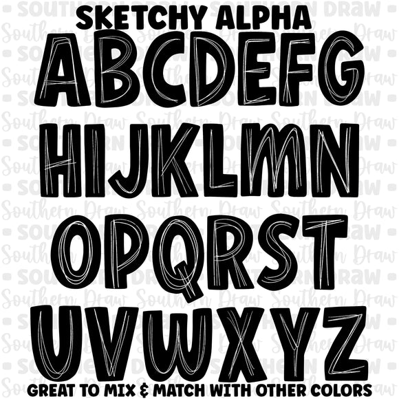 Sketchy Alpha- Black