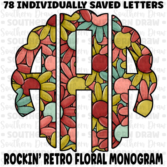 Rockin' Retro Floral Monogram