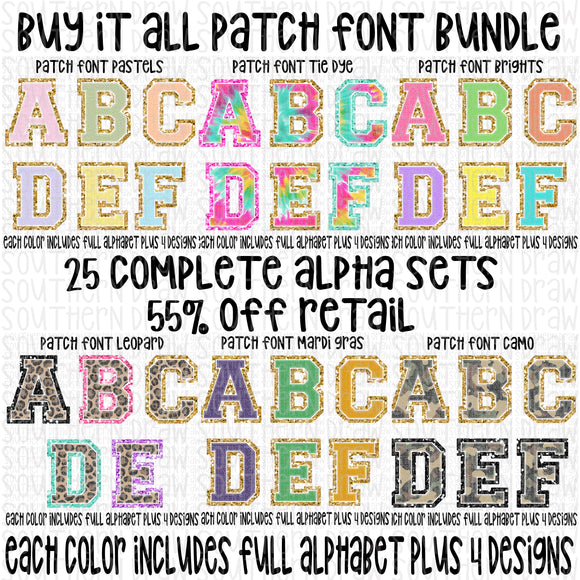 25 Patch Fonts BUY IT ALL Bundle 1-16-22