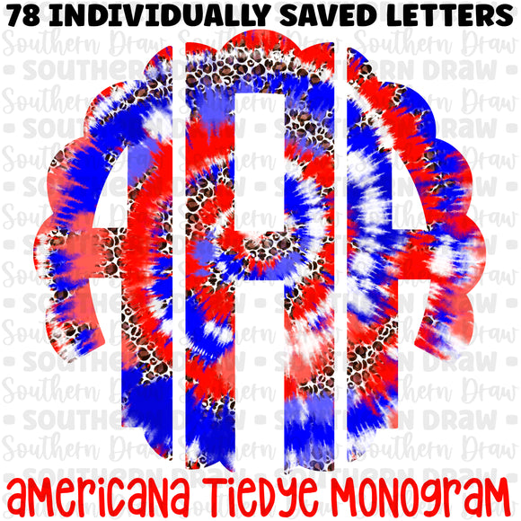 Americana Tiedye Monogram
