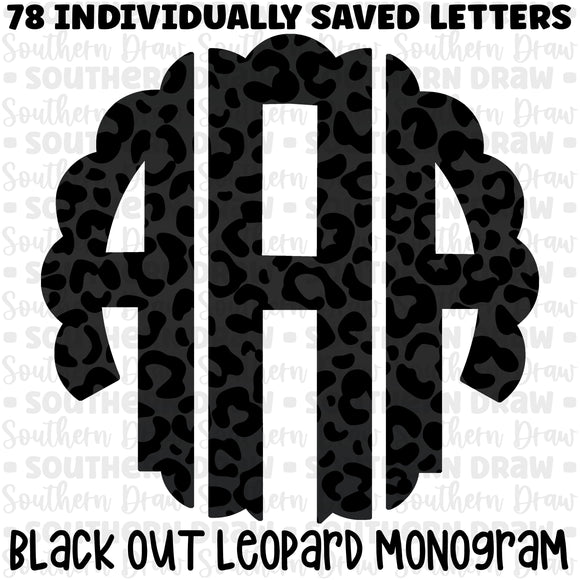 Black Out Leopard Monogram