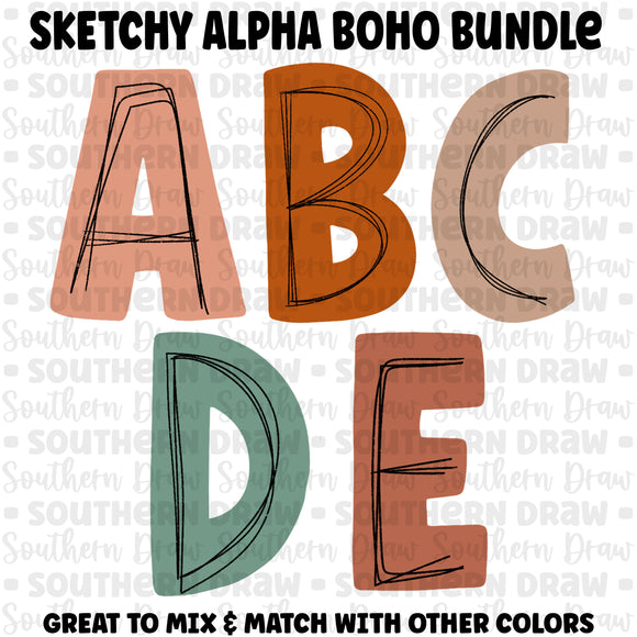 Sketchy Alpha Bundle- Boho