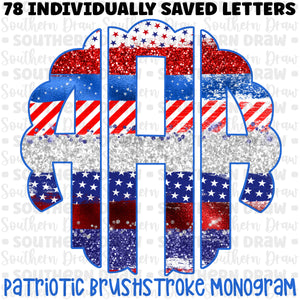 Patriotic Brushstroke Monogram