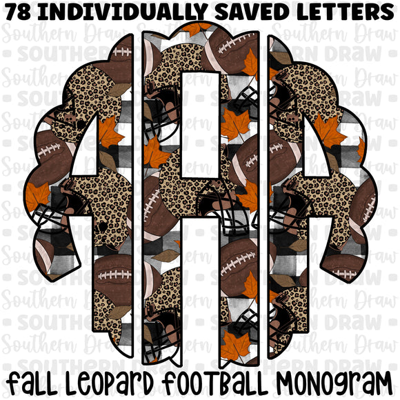 Fall Leopard Football Monogram