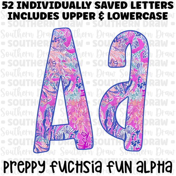 Preppy Fuchsia Fun Alpha
