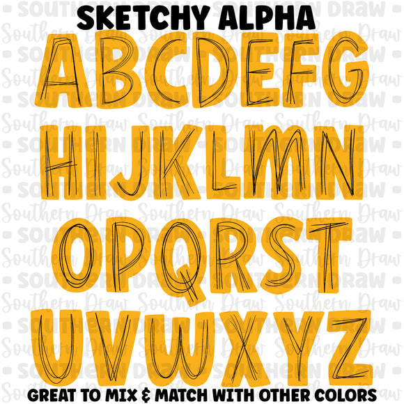 Sketchy Alpha- Golden Yellow