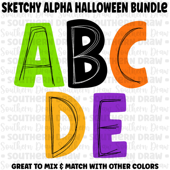 Sketchy Alpha Bundle- Halloween