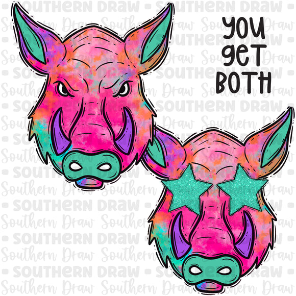 Colorful Mascot Bundle- Hogs/Razorbacks