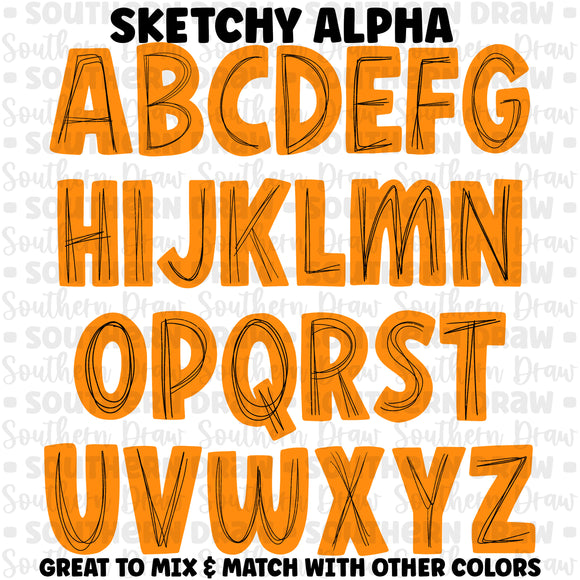 Sketchy Alpha- Light Orange