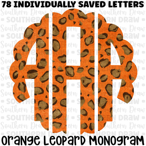 Orange Leopard Monogram