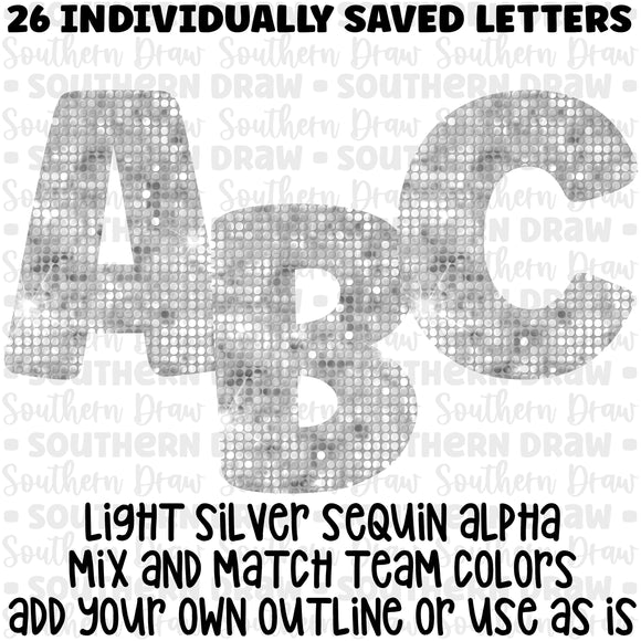 Sequin Alpha- Light Silver