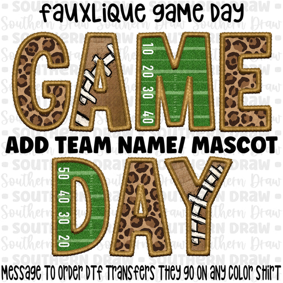Fauxlique Leopard Game Day- Old Gold