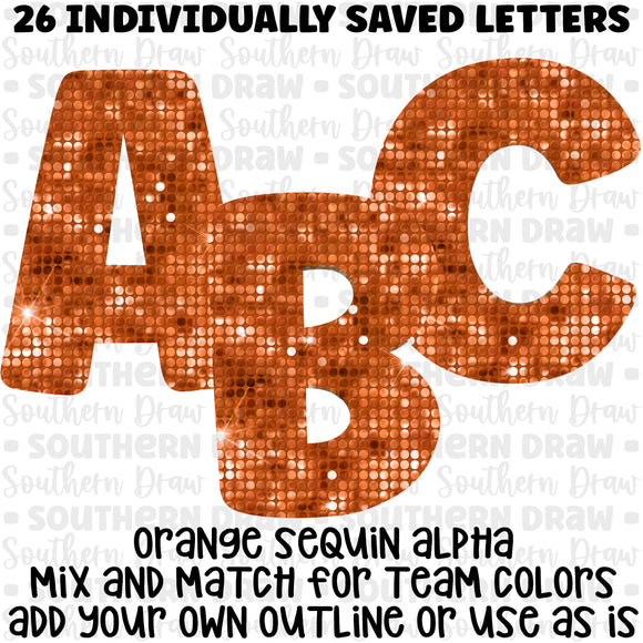 Sequin Alpha- Orange
