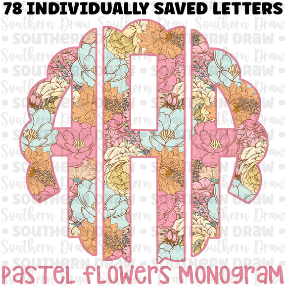 Pastel Flowers Monogram