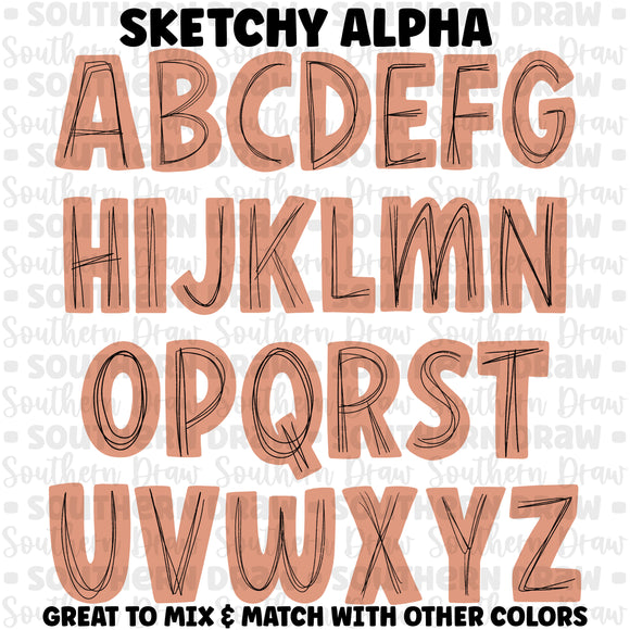 Sketchy Alpha- Light Peach