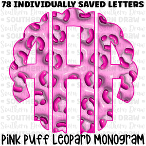 Pink Puff Leopard Monogram