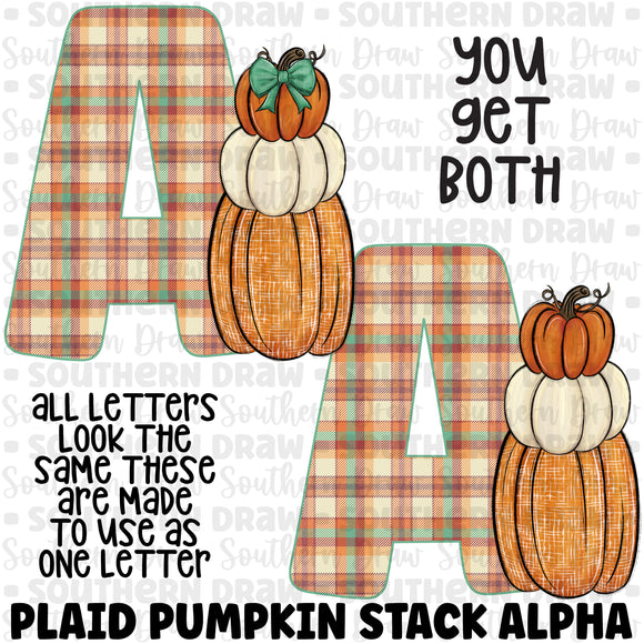 Plaid Pumpkin Stack Alpha