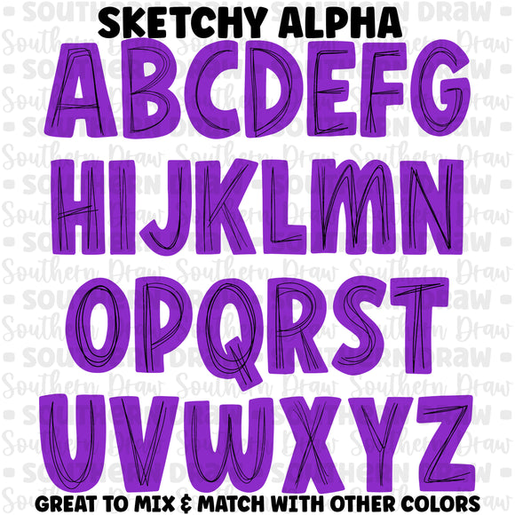 Sketchy Alpha- Purple