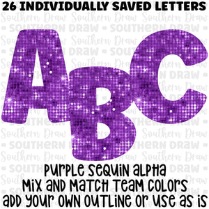 Sequin Alpha- Purple