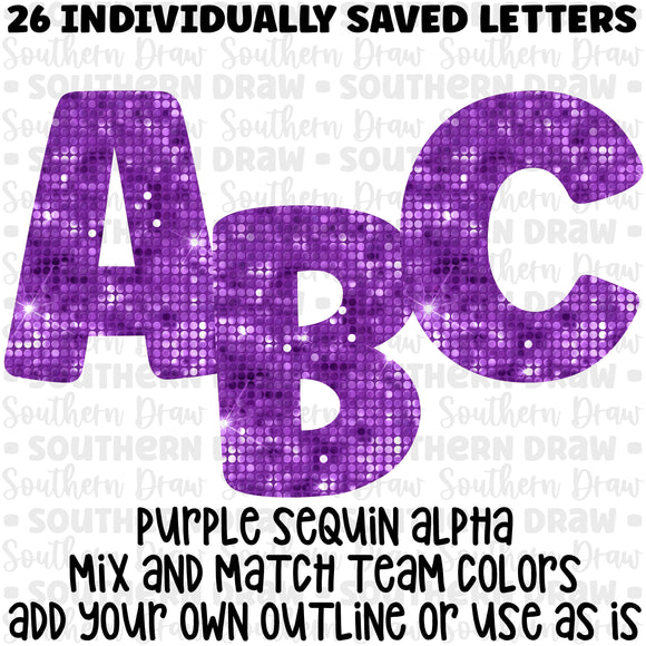 Sequin Alpha- Purple
