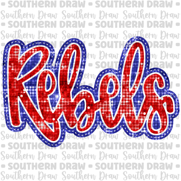 Sequin Rebels- Red/ Blue