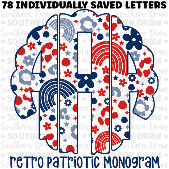 Retro Patriotic Monogram