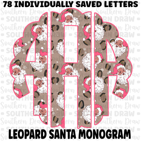 Leopard Santa Monogram
