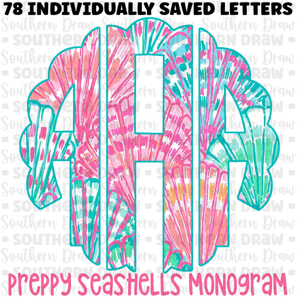 Preppy Seashells Monogram