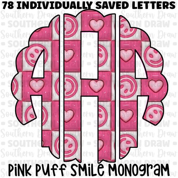 Pink Puff Smile Monogram