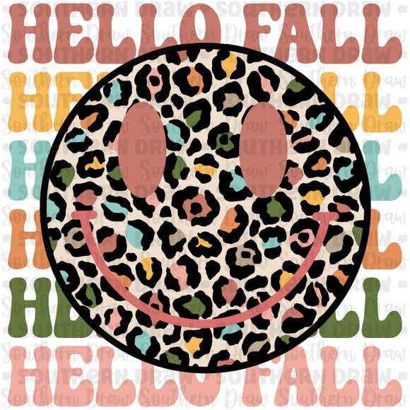 Hello Fall Leopard Smile