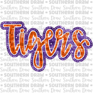 Sequin Tigers- Purple/Orange