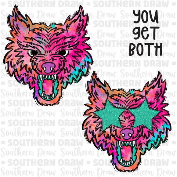 Colorful Mascot Bundle- Wolves