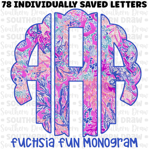 Preppy Fuchsia Fun Monogram