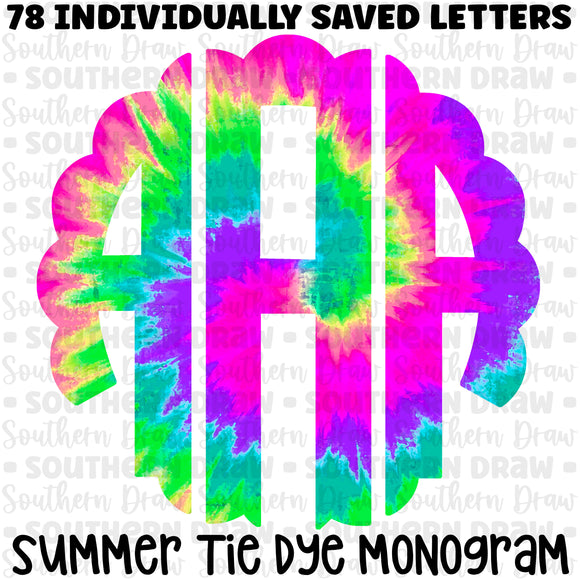 Summer Tie Dye Monogram