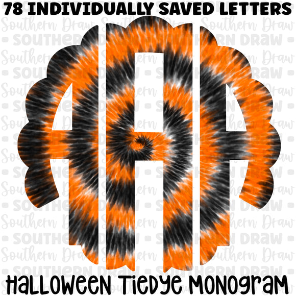 Halloween Tiedye Monogram