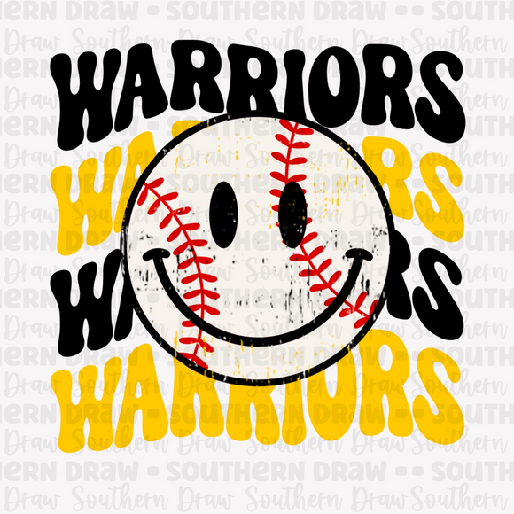 Retro Warriors  - Yellow / Black - Baseball