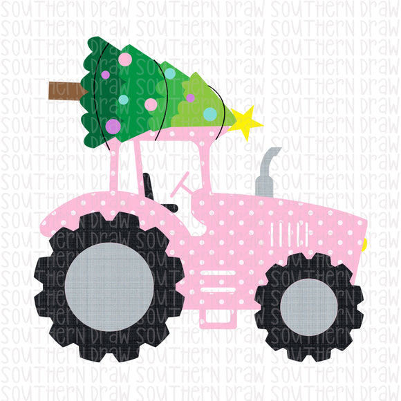 Christmas Tractor Girl