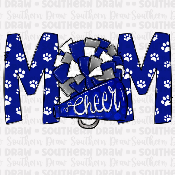 Cheer Mom - Blue / Paw Prints