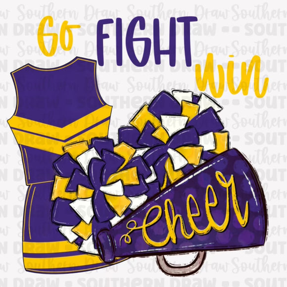Go Fight Win Cheer - Purple / Gold