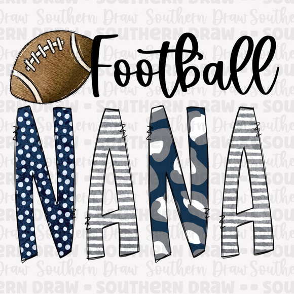 Football Nana - Navy / Grey / White