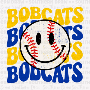 Retro Bobcats - Yellow / Blue - Baseball