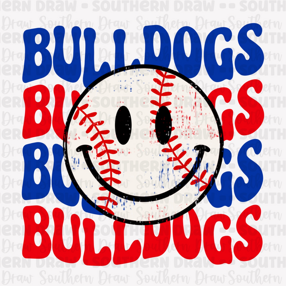 Retro Bulldogs - Red / Blue - Baseball