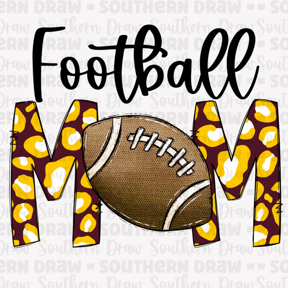 Football Mom- Maroon Gold