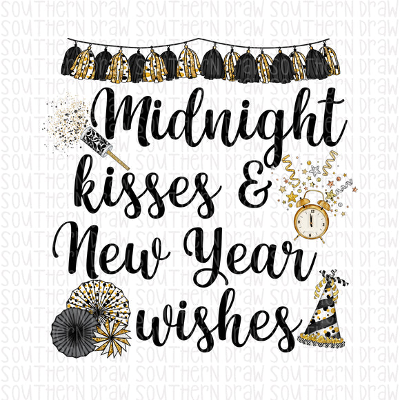 Midnight Kisses New Year Wishes
