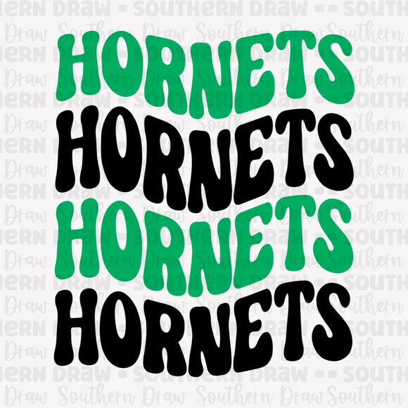 Retro Hornets  - Green / Black
