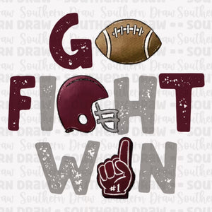 Go Fight Win - Maroon / Grey