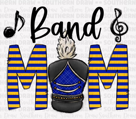 Band Mom - Royal / Yellow Striped