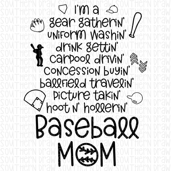 Baseball Mom Saying