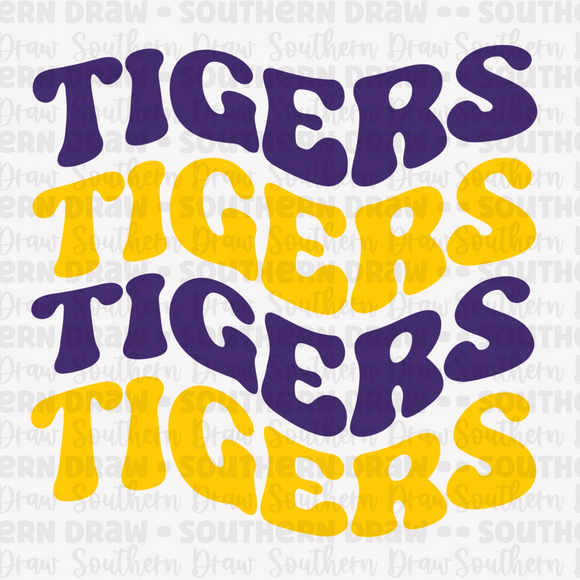 Retro Tigers  - Purple / Gold