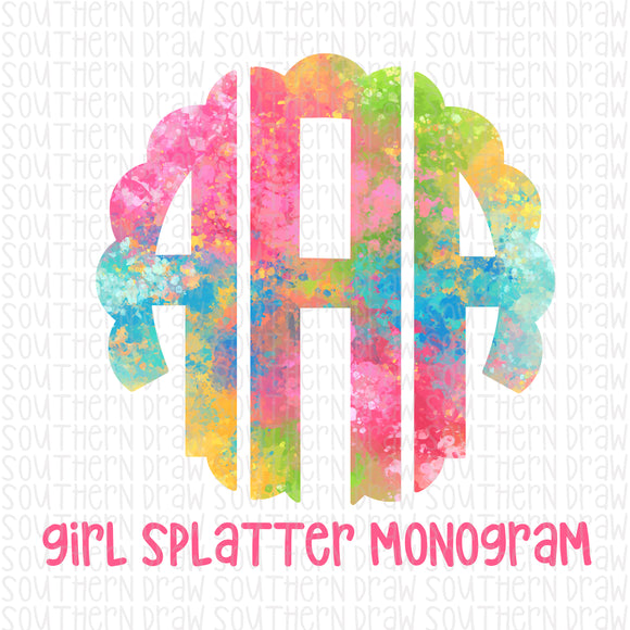 Girl's Splatter Monogram